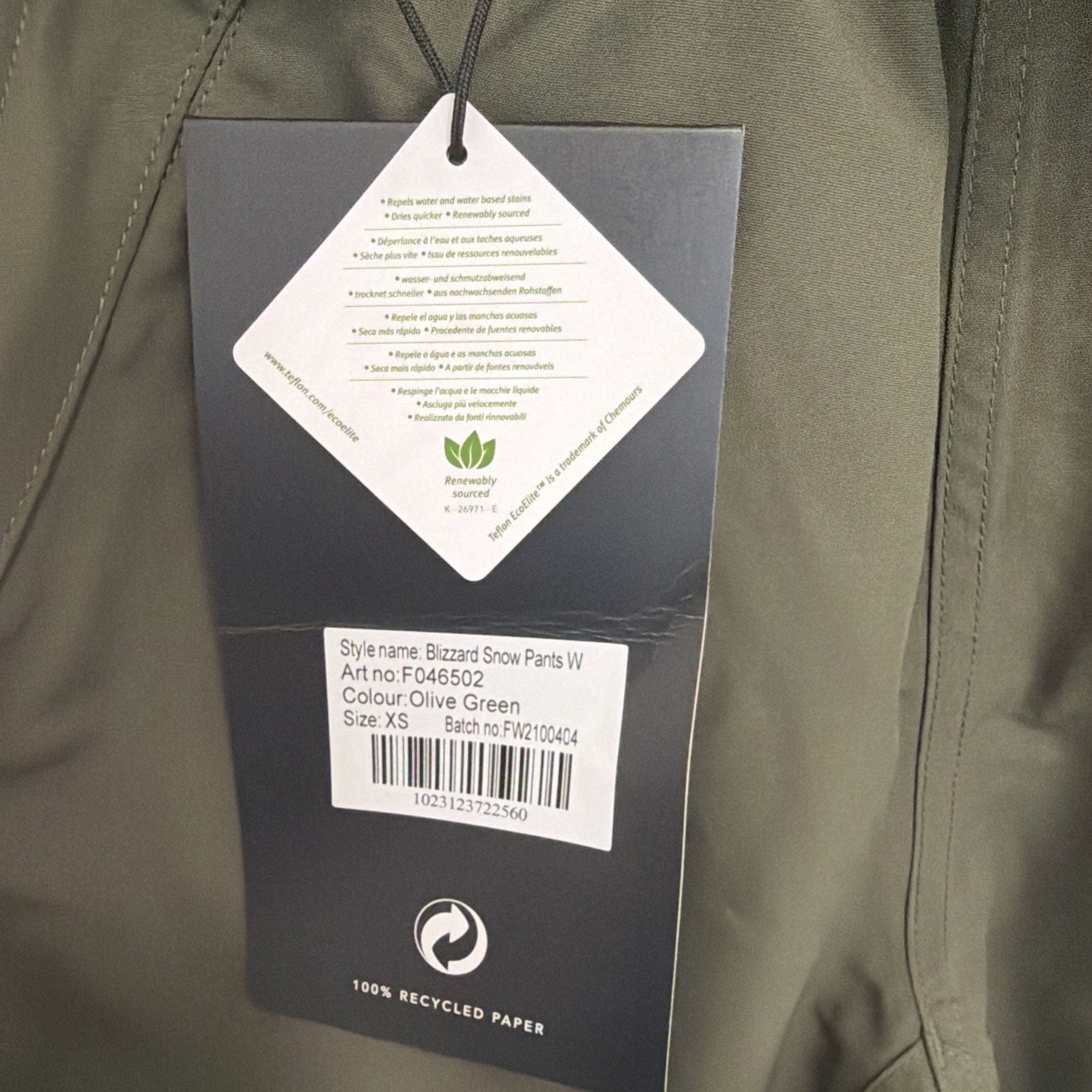 Nwt Dope Blizzard Snow Pants W Olive Green Size Xs — image 4 of 8